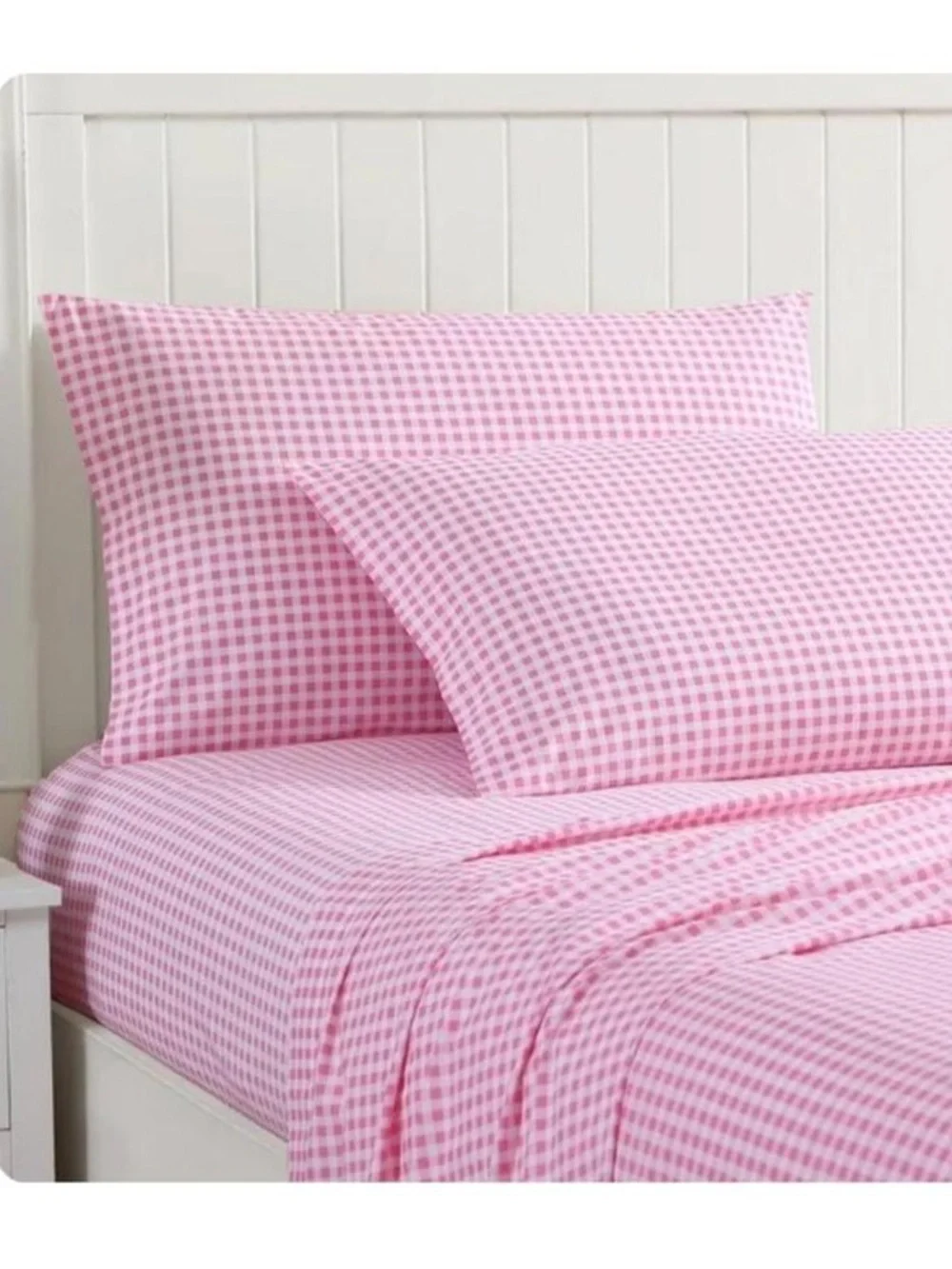 Pottery Barn Kids || Pink Gingham Check Standard Pillowcases Shams Pair Set of 2